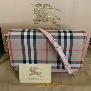 Burberry Haymarket Wallet on Chain Crossbody